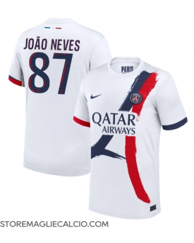 Paris Saint-Germain Joao Neves #87 Maglia Gara Trasferta Repliche 2024-25